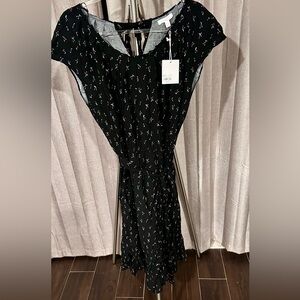 LC Lauren‎ Conrad Black and White Wrap Sundress with cherry 🍒 print. NWT